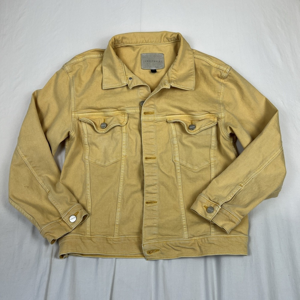 Sanctuary Axel Trucker Jacket Desert Marigold Yellow Denim QJ562D76MAR Womens S